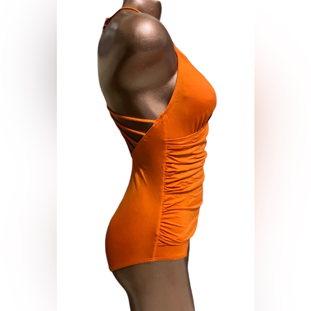 Shirred Halter Macrame One-Piece - Picture 3 of 7